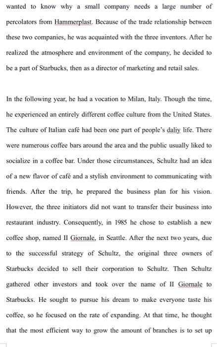 Section 1: Case study: Starbucks Corporation-Case