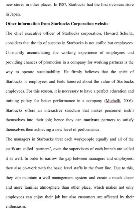 Section 1: Case study: Starbucks Corporation-Case