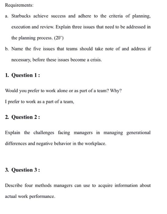 Section 1: Case study: Starbucks Corporation-Case