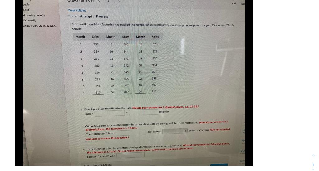 Question is o 15 OT -/4 pogle Cloud dd certify