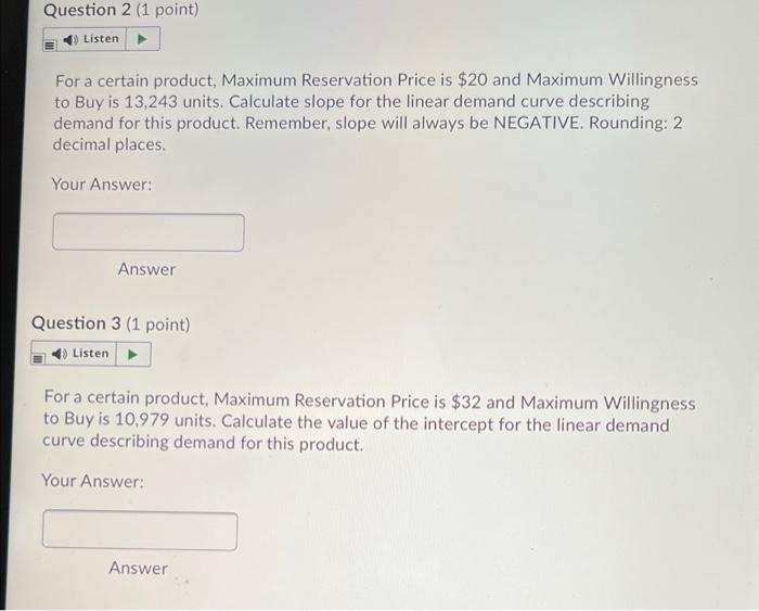 Question 2 (1 point) Listen For a certain