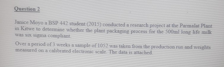 Question 2 Janice Moyo a BSP 442 student (2015)