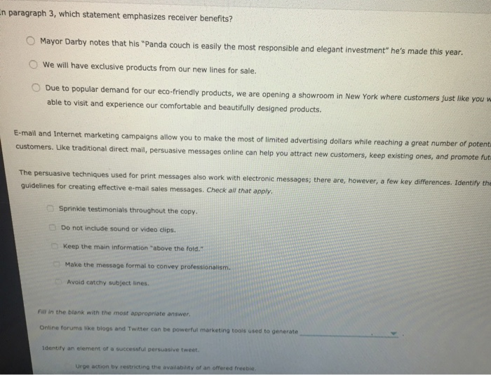 paragraph 3, which statement emphasizes receiver