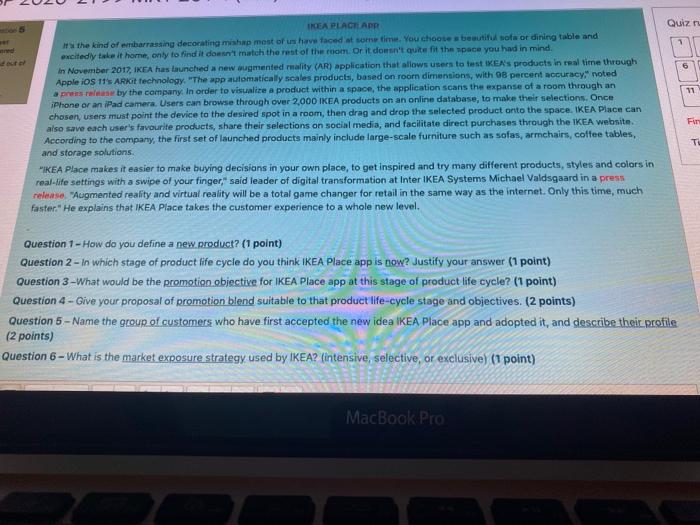 Quiz 6 IMEA PLACILAR If the kind of embarrassing