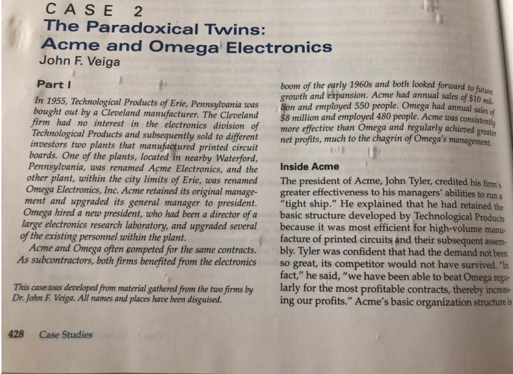 Examine and compare two companies according to;