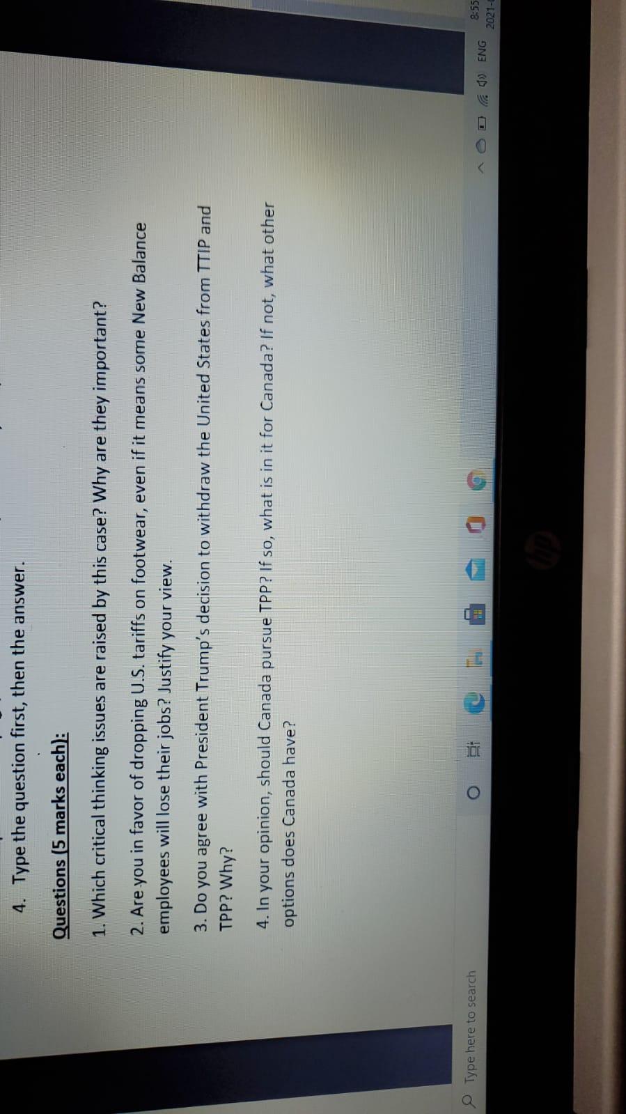 4. Type the question first, then the answer.