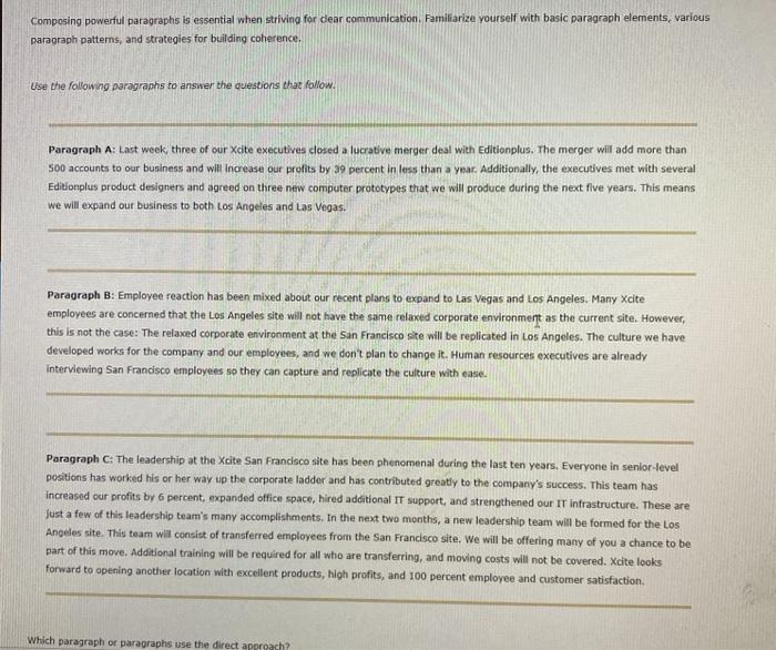 Composing powerful paragraphs is essential when