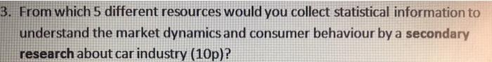 marketing analytics 3. From which 5 different