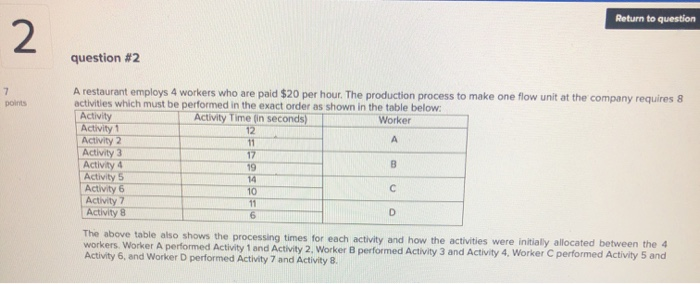 Return to question question #2 points A