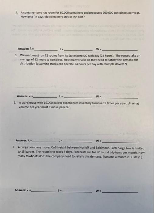 Complete the following problems. For each problem