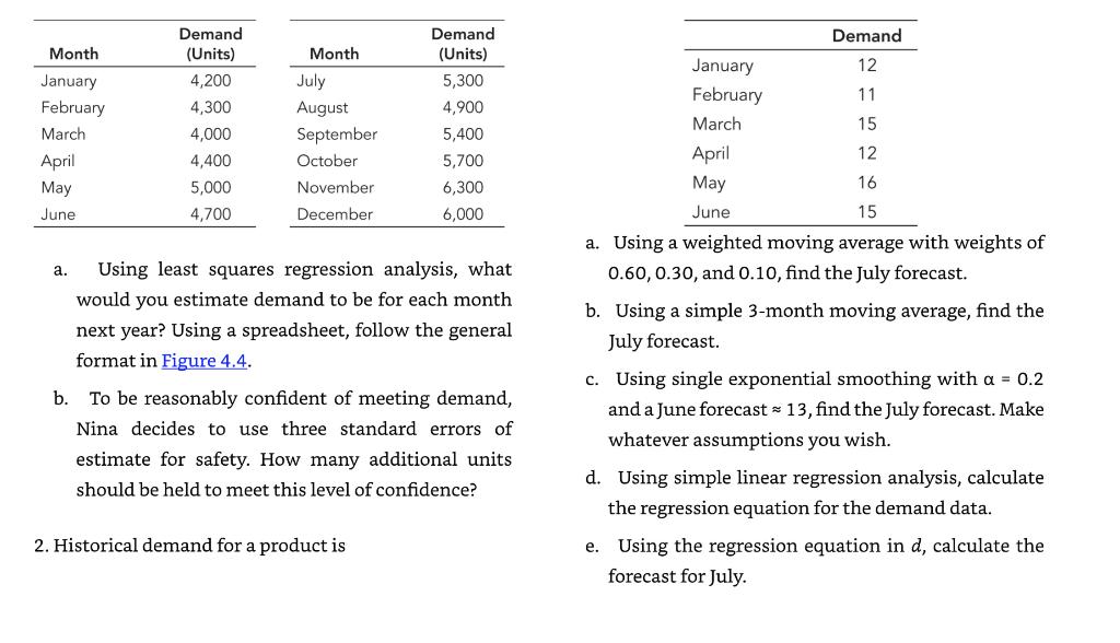 Please answer question #2 parts a through e using