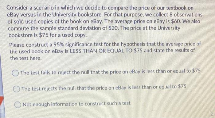 Consider a scenario where you have two samples.