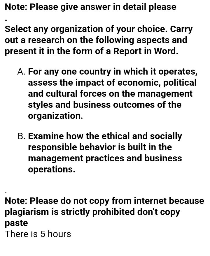 Note: Please give answer in detail please Select