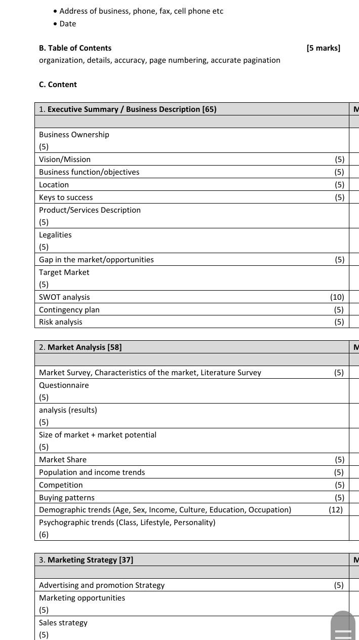 help me create a business plan based on this