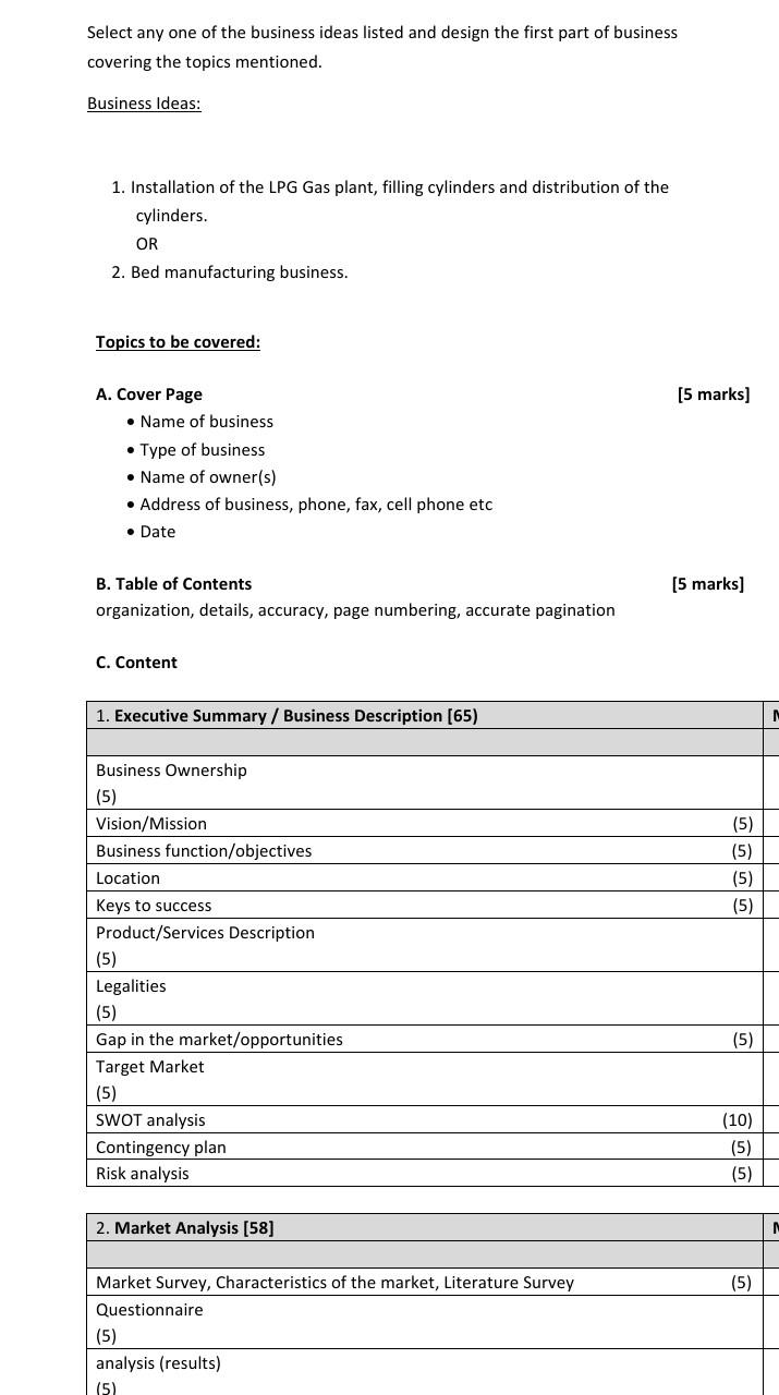 help me create a business plan based on this