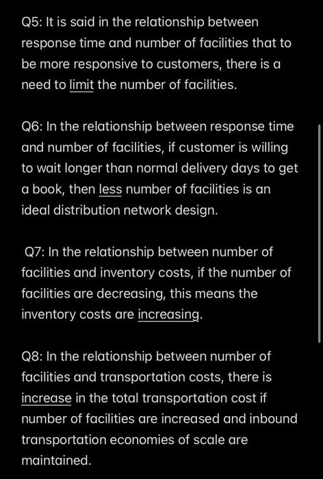 True or false, if it is false explain Q5: It is