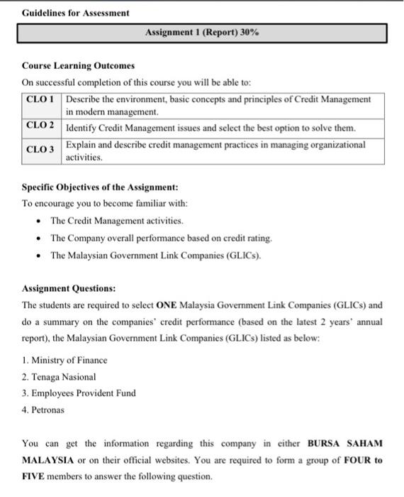 Guidelines for Assessment Assignment 1 (Report)