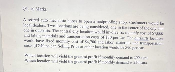 A retired auto mechanic hopes to open a