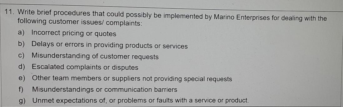 11. Write brief procedures that could possibly be