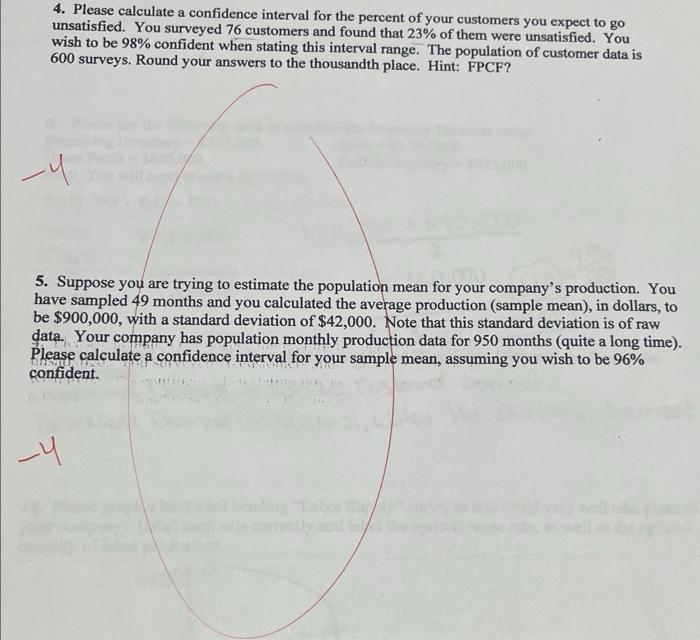 please do 4 and 5 a 4. Please calculate a