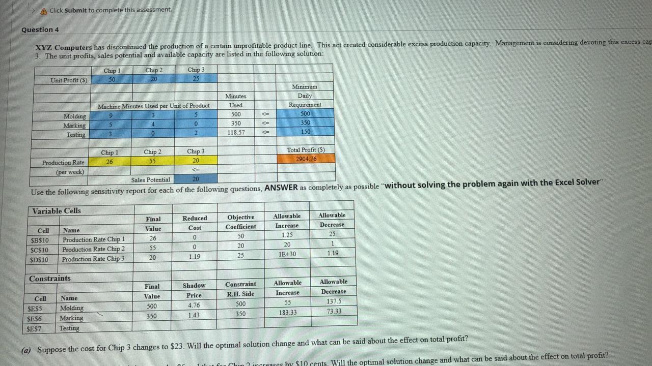 Click Submit to complete this assessment.