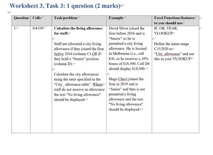 Worksheet 3, Task 3: 1 question (2 marks)
