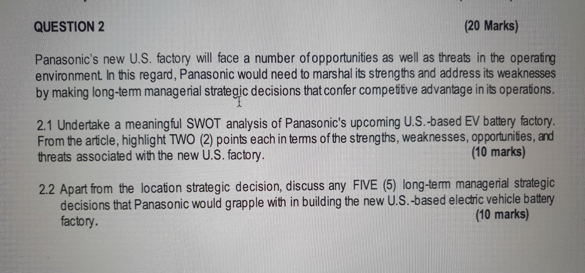 Please Answer Question 2.1 AND Question 2.2