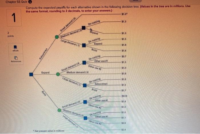 Chapter 5 Quiz 0 Compute the expected payoffs for