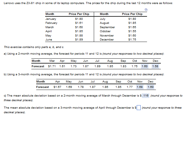 This exercise contains only parts a,b, and c. a)