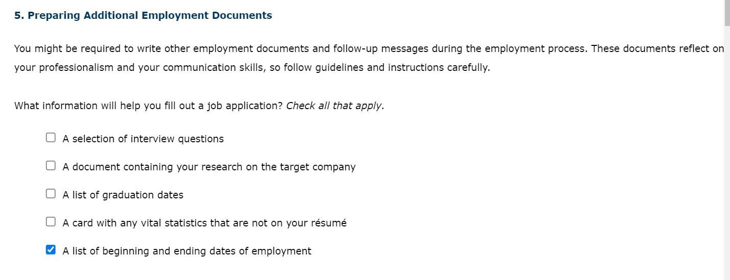 5. Preparing Additional Employment Documents You