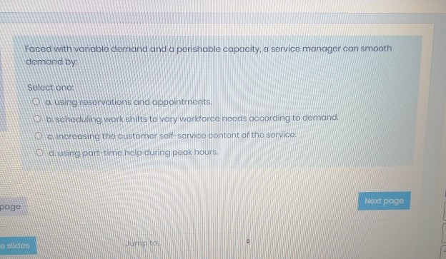 Faced with variable domand and a perishable