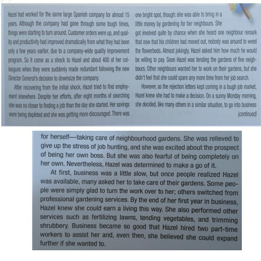 Answer the following questions based on Hazel -