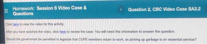< Homework: Session 6 Video Case & Questions