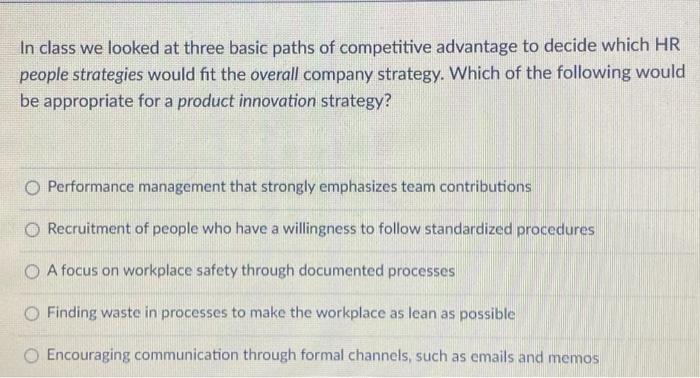 In class we looked at three basic paths of