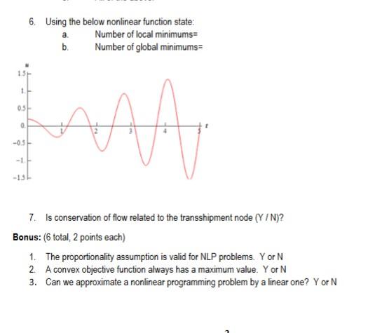 6. Using the below nonlinear function state: a.