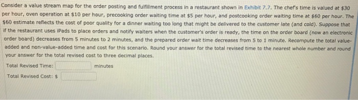 Consider a value stream map for the order posting