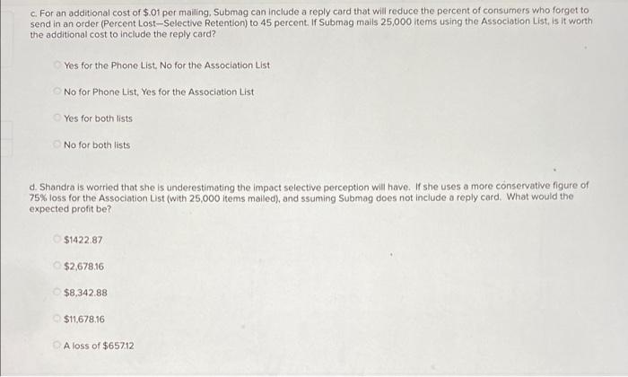 Marketing Analytics: Selective Processes