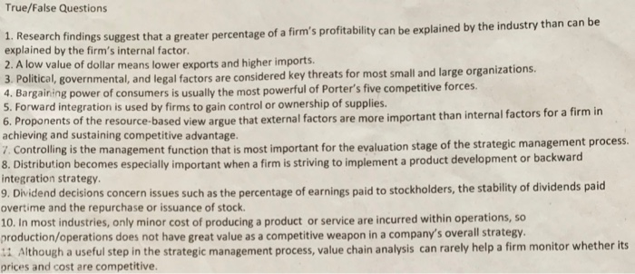 BUSINESS True/False Questions 1. Research