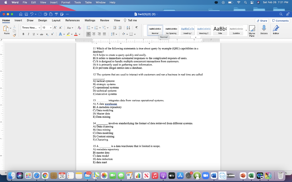 Word File Edit View Insert Format Tools Table