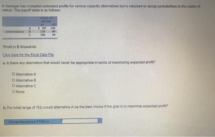 Problem 5S-16 (Algo) A manager has compiled