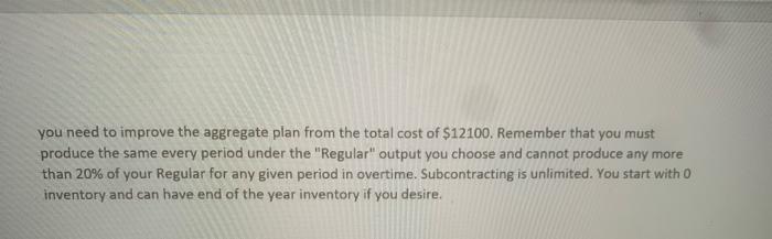 you need to improve the aggregate plan from the