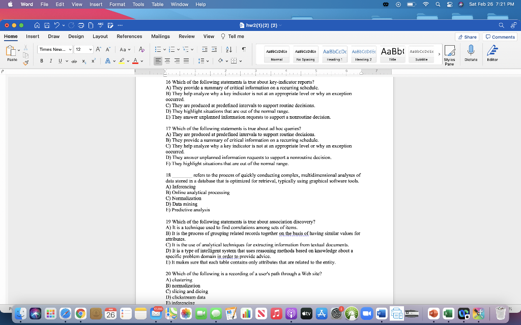 Word File Edit View Insert Format Tools Table
