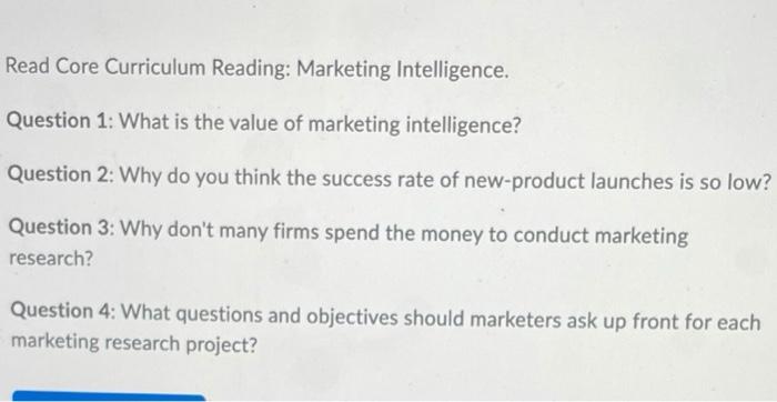 Read Core Curriculum Reading: Marketing