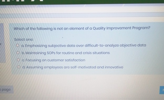 Which of the following is not an element of a