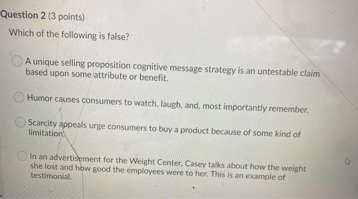 Question 1 (3 points) The three-exposure