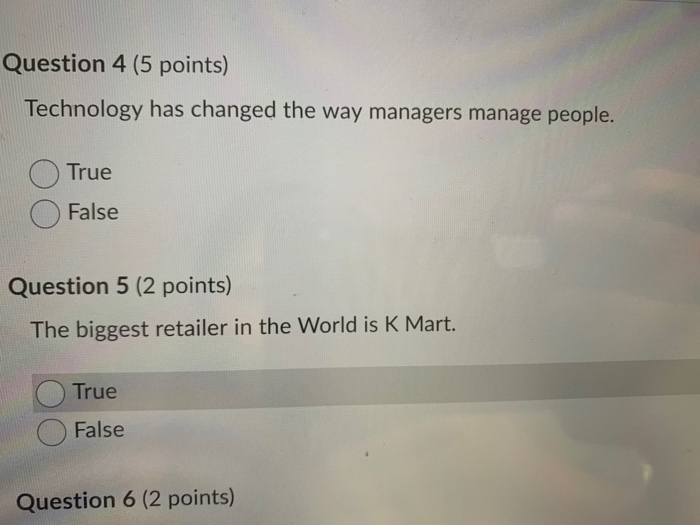 Question 1 (2 points) Anyone can be an effective