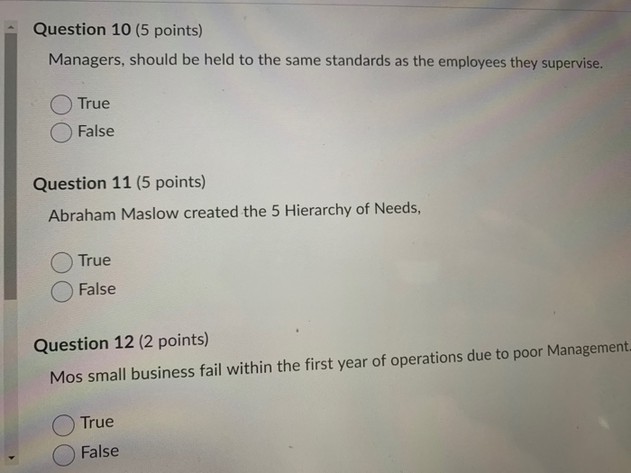 Question 1 (2 points) Anyone can be an effective