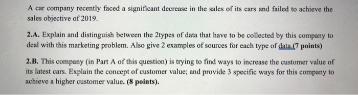 A car company recently faced a significant