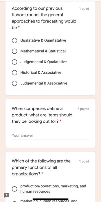 5 points When companies define a product, what