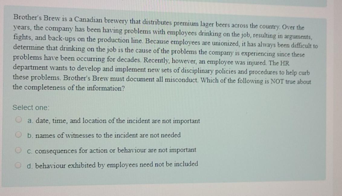 case study Brother's Brew is a Canadian brewery